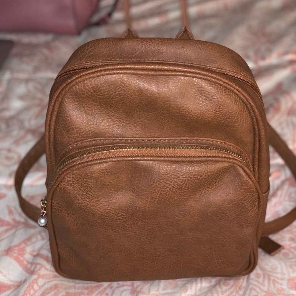 Brown mini backpack